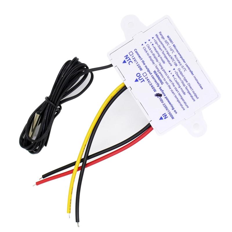10A 12V 24V 220VAC цифровой светодиодный регулятор температуры XH-W3001 для инкубатора, переключатель охлаждения, нагрева, термостат NTC датчик