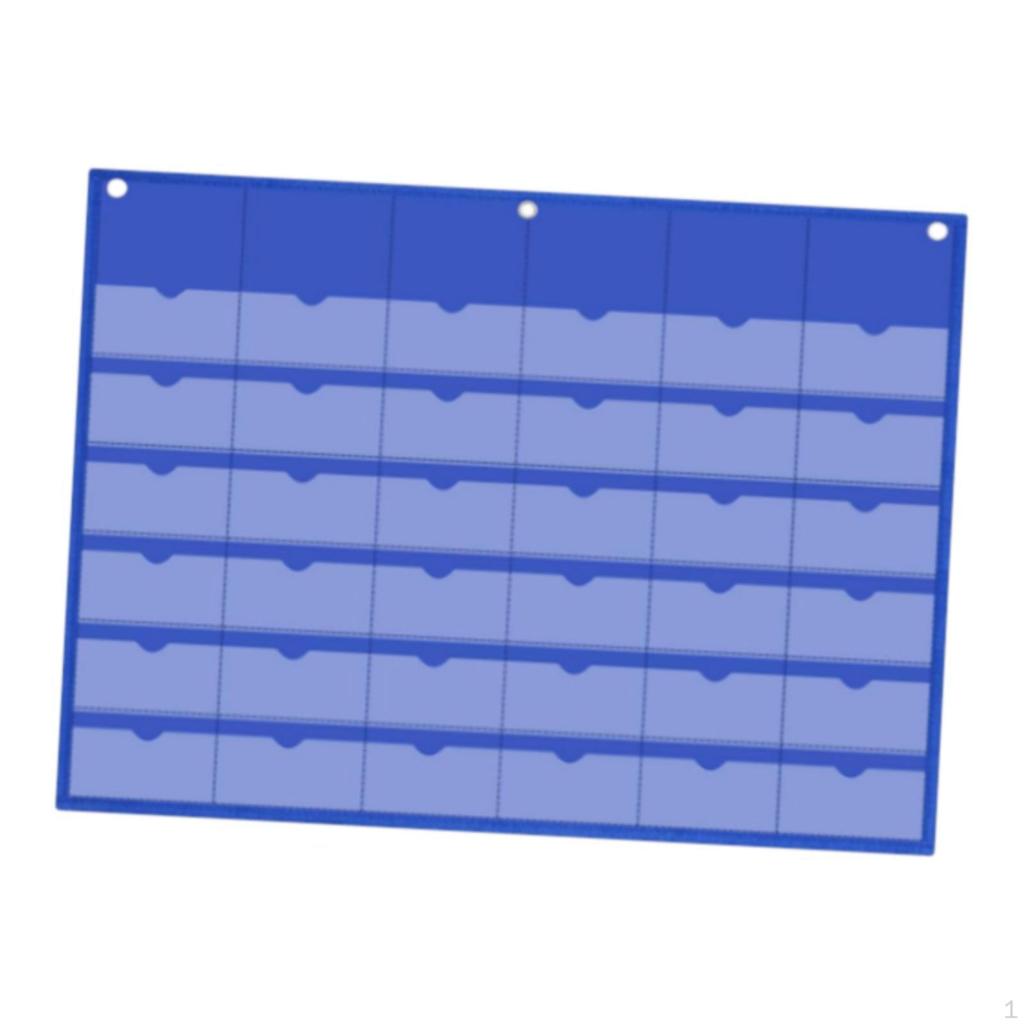 Pocket Chart Hanging 36 Card Slots Oxford Cloth Calculator Holder Storage Organizer for Classroom