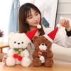 23CM New Christmas Hat Teddy Bear Plush Toys Cute Teddy Dolls Stuffed Soft