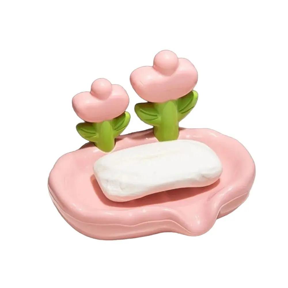 Creative Floral Soap Box Draining Non-slip Soap Dish Bathroom Accessories Lovely Soap Holder For Home Bath