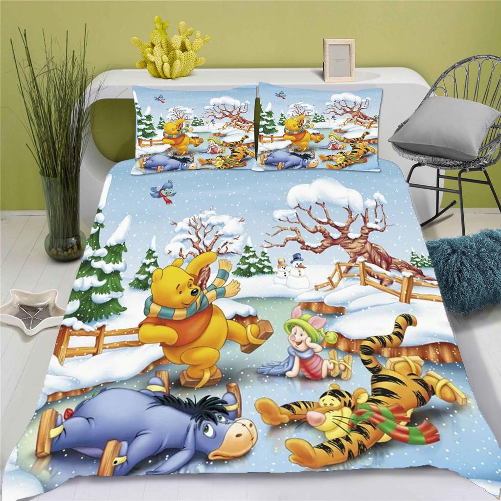 Winnie The Pooh Tigger Duvet Cover Set For 3D Children King Size Bedding Comforter Sets 100% Polyester