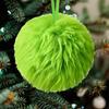 16 шт. Рождественские зеленые шары, пушистые шары, подвесные украшения для елки, искусственный мех