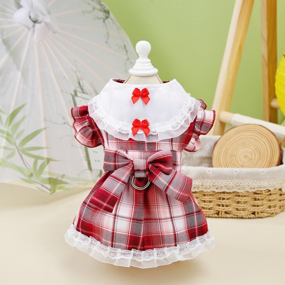 Soft Pet JK Skirt Breathable Cat Princess Dress Pet Outfits Dog Clothes for Puppy Kittens