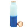 Pure Copper Water Bottle 950 ML - Jointless, Leakproof, Double Printed Design Best Gifts for Family and Friends | Light & Dark Blue