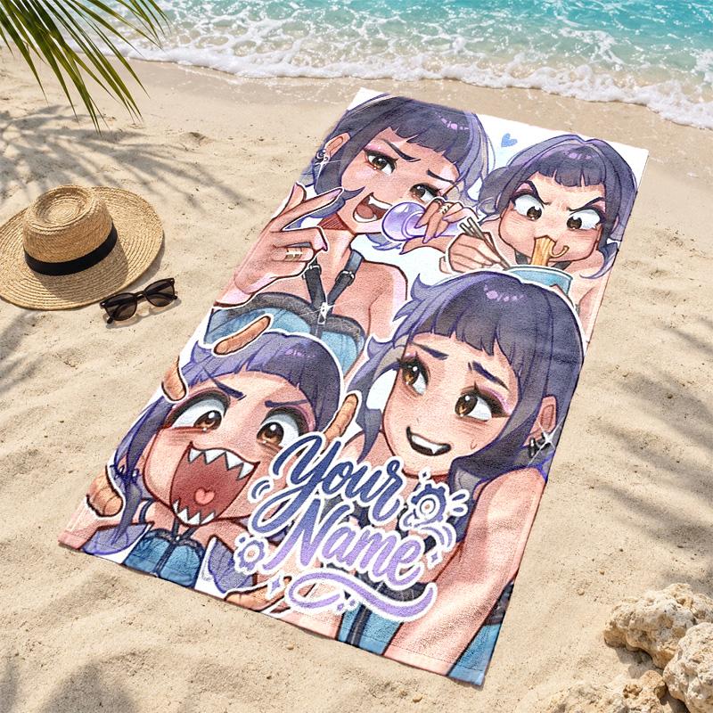 Kpop demon hunters Custom Name Beach towels also serve as bath towels summer essential a musthave for the outdoors the beach and the pool