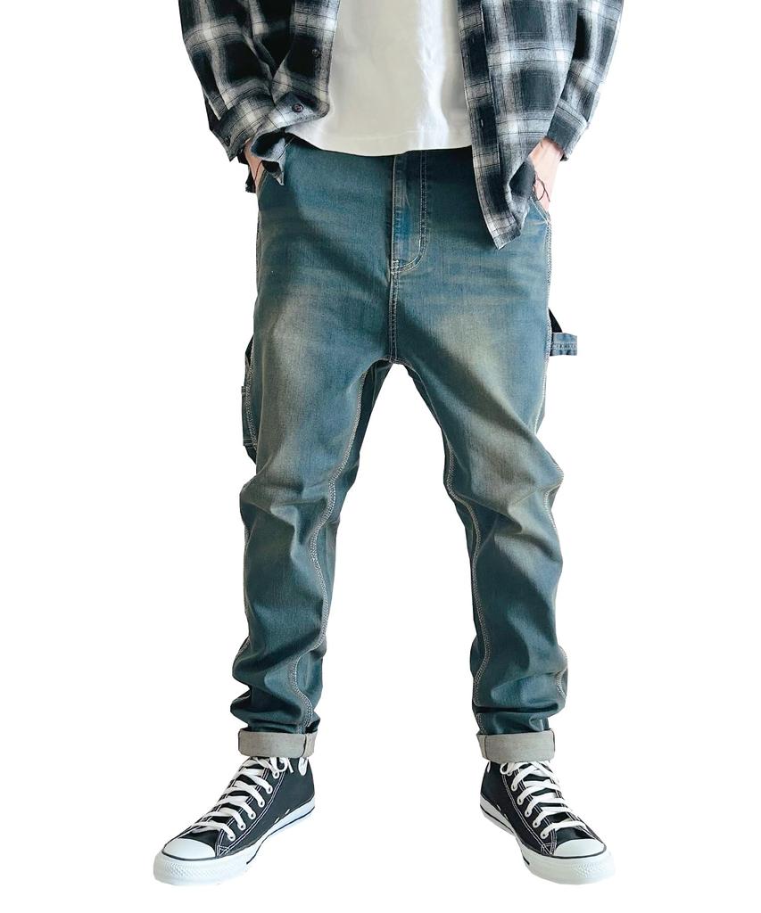 BEATJIVE Used Sarouel Painter Vintage Skinny Work Winter Used 9213-2030 (Size 4, Indigo) Pants, Pants, Denim, Finish, Stretch, Pants, Spring, Summer,