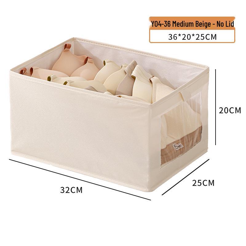 Большой складной контейнер для хранения из хлопка и льна с прозрачным окошком
