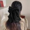 Large Bowknot Hairpin Satin Shark Clamp Fashion High Ponytail Barrettes  Headwear