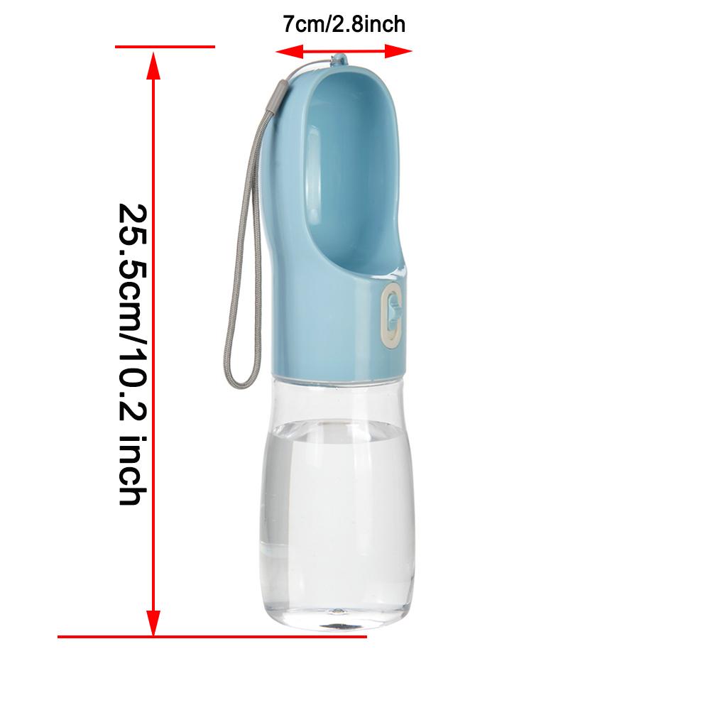 400ML Portable Dog Water Bottle PET Material Traveling Drinking Bowl Outside Feeding Puppy Water Container with Strip