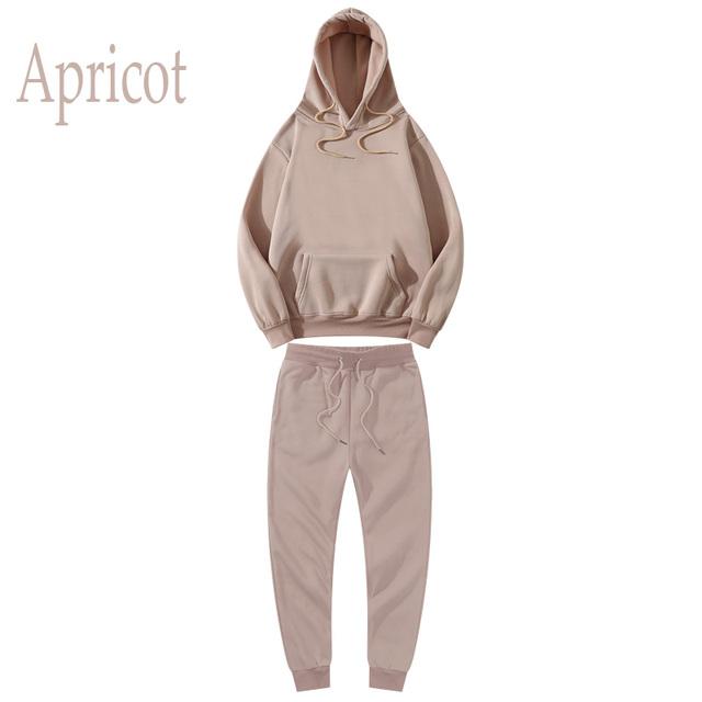 Женские спортивные комплекты Женские толстовки + брюки Спортивные штаны для бега Зимний флисовый спортивный костюм Толстовка Пуловер Мода