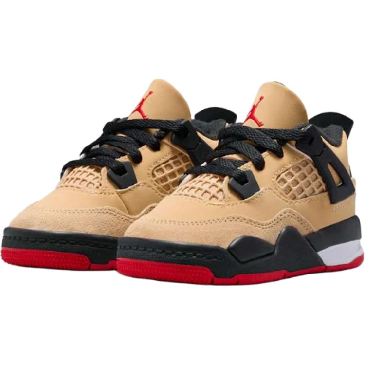 Кроссовки Air Jordan 4 Retro TD Pizza для малышей, бежевые, кунжутные, белые IH2095-200
