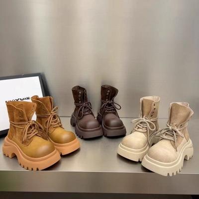 2025 Новые ботинки для женщин Горячая распродажа Желтые готические туфли на платформе и танкетке Женские ботинки Повседневные ботинки Размер 42 Женская обувь 325