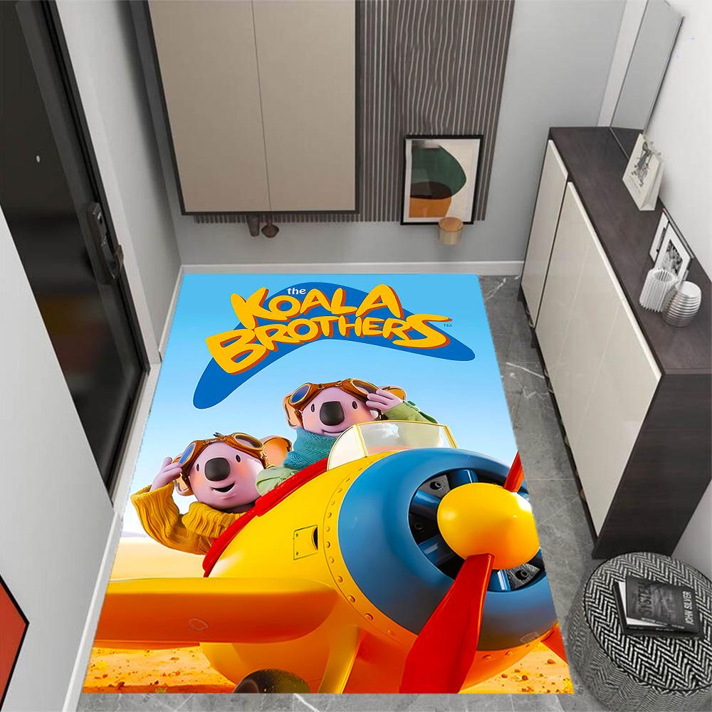 Koala Brothers Adventure Flight Themed Anti-Slip Rugs - Polyester Home Decor, Suitable for Bedrooms, Living Rooms, Doorways, Studios, and Decorations