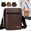 New Business Commuter Men's Bag PU Soft Leather Simple Solid Color Joker Shoulder Bag Multi Layer Large Capacity Texture Messenger Bag