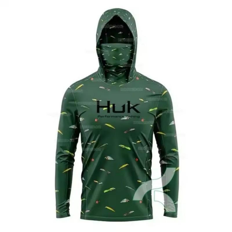 Quick-Dry UV-Protective Fishing Shirt Men With Dust-Proof Face Cover Lightweight Breathable Outdoor Performance Top