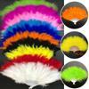 10Colors Crafts Gifts Home Decor Handmade Dance Fan Feather Fans White Hand Fan Ladies Folding Fan