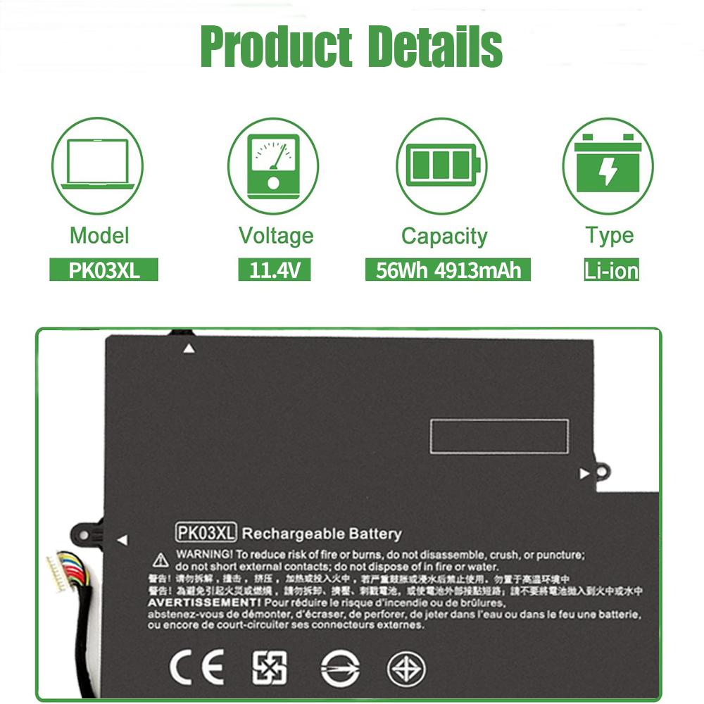 SKOWER 789116-005 788237-2C3 Battery PK03XL for HP Spectre X360 13-4003DX 13-4002DX 13-4103DX Envy X360 13-Y023CL TPN-Q157