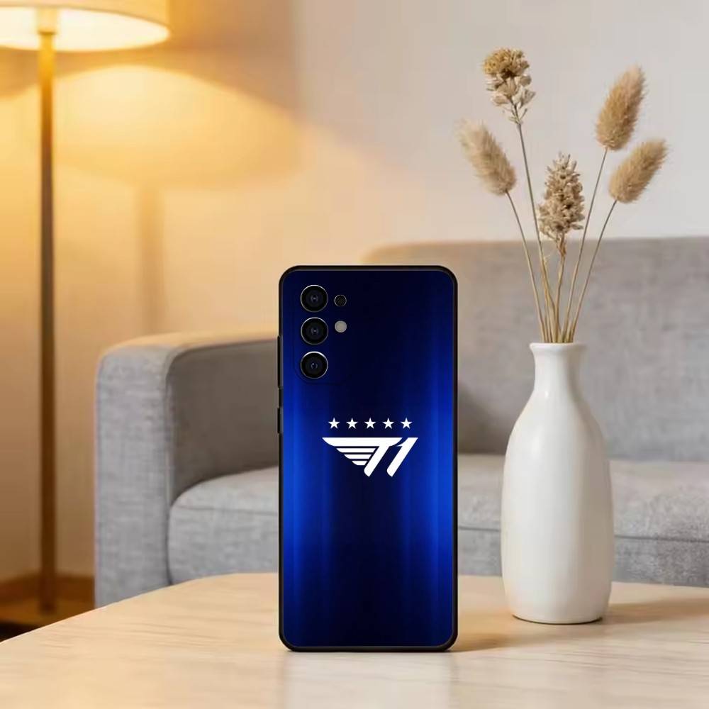 Крутой чехол для телефона t-T1 E-gaming Design Черный Силиконовый Мягкий Для Samsung S25,S24,S21,S22,S23,S30,Ultra,S20,Plus,Fe,Lite