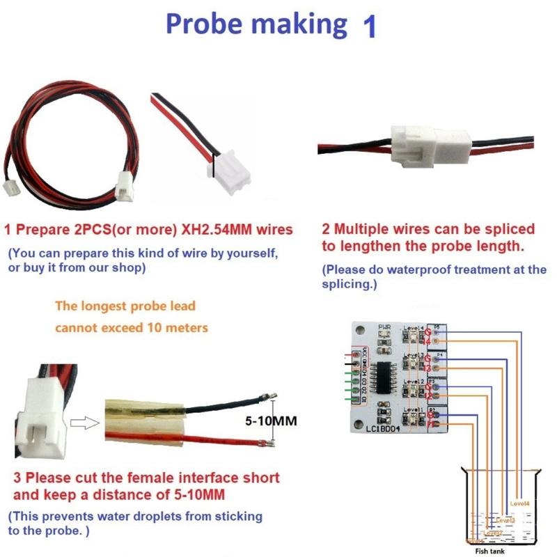 Панель индикатора уровня воды с 4-разрядным дисплеем и контролем для жидкостных датчиков, простая в установке, материал АБС