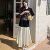 Dimanaf 2025 Summer Plus Size Dress Women Vintage Dress Basic Long Elegant Loose Printing Casual Dress