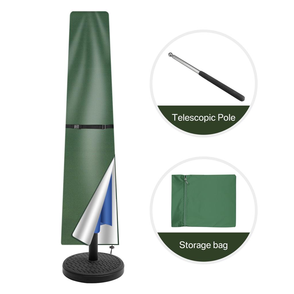 Водонепроницаемый чехол для зонта от солнца с телескопической ручкой, молнией, защитой от УФ-лучей и ветра