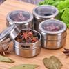 New Magnetic Spice Jar Set Stainless Steel Spice Tins Spice Storage Container Pepper Seasoning Sprays Tools with Spice Label