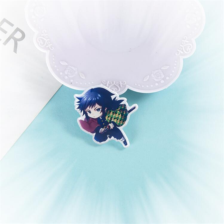 Anime Demon Slayer Badge Brooch Pin Cospaly Cartoon Sabito Makomo Acrylic Pins Costume Prop