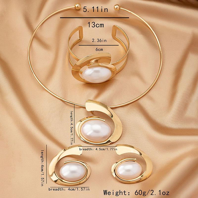 Личность Преувеличенный Тренд Неправильная Буква E Сплав Серьги Ожерелье Браслет Пусеты Набор