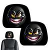 2pcs Funny Cartoon Car Headrest Covers, Front Seat Protector For Men Women, Halloween Christmas Gift For Drivers Car Accessories