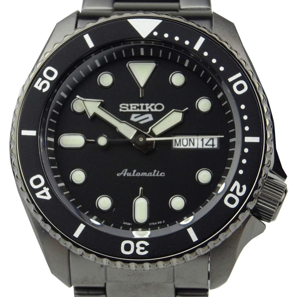 Seiko 5 Sports Black Dial Gunmetal Gray Stainless Steel Automatic Watch SRPD65K1 Men's