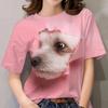 Летний топ с круглым вырезом и принтом 3D-собаки, модные повседневные женские футболки с короткими рукавами