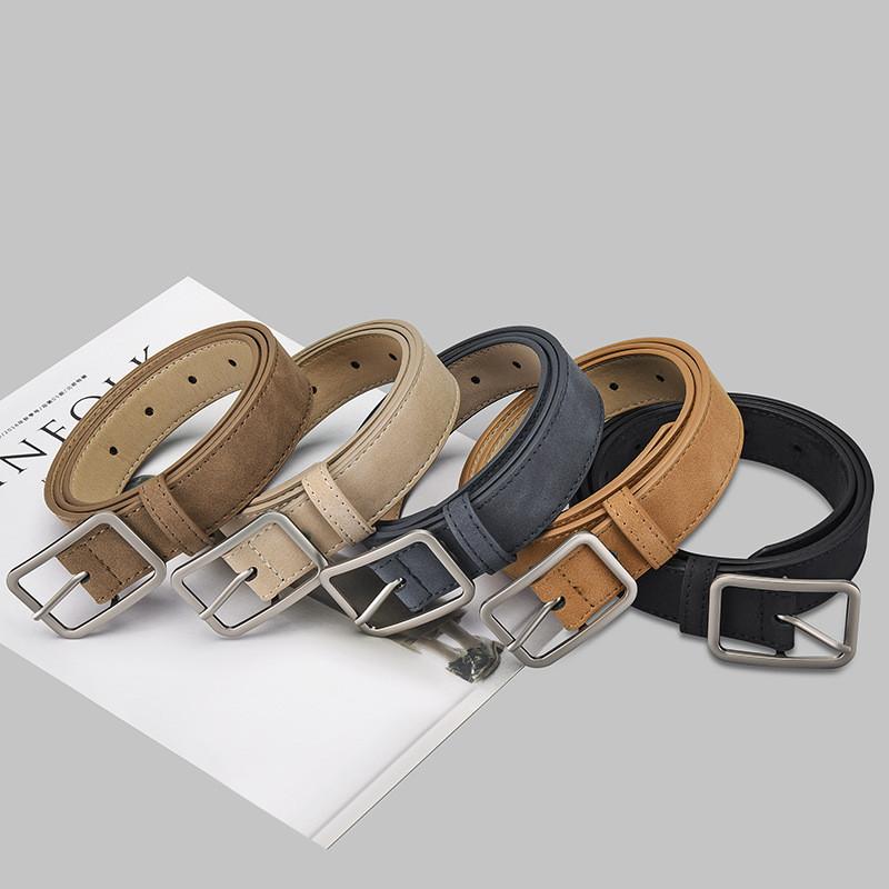 Retro Simple Pu Waist Belt With Alloy Pin Closure For Streetwear And Daily