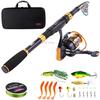Набор приманок для удочки и катушки - телескопическая рыболовная сумка из углеродного волокна, набор рыболовных снастей