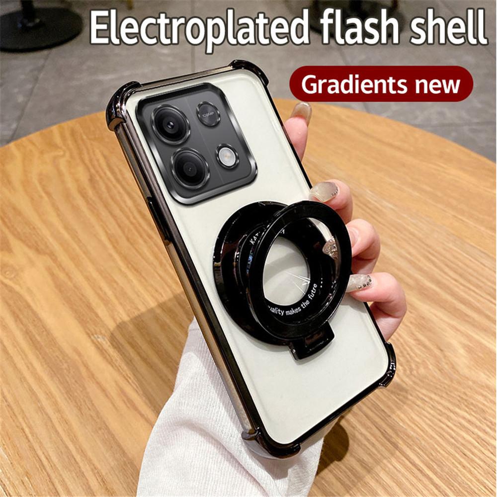 Противоударный чехол для телефона с подставкой для Xiaomi Redmi Note 14 Pro Plus 14C 4G 5G 14T POCO X7 Pro, силиконовая накладка с градиентным блеском