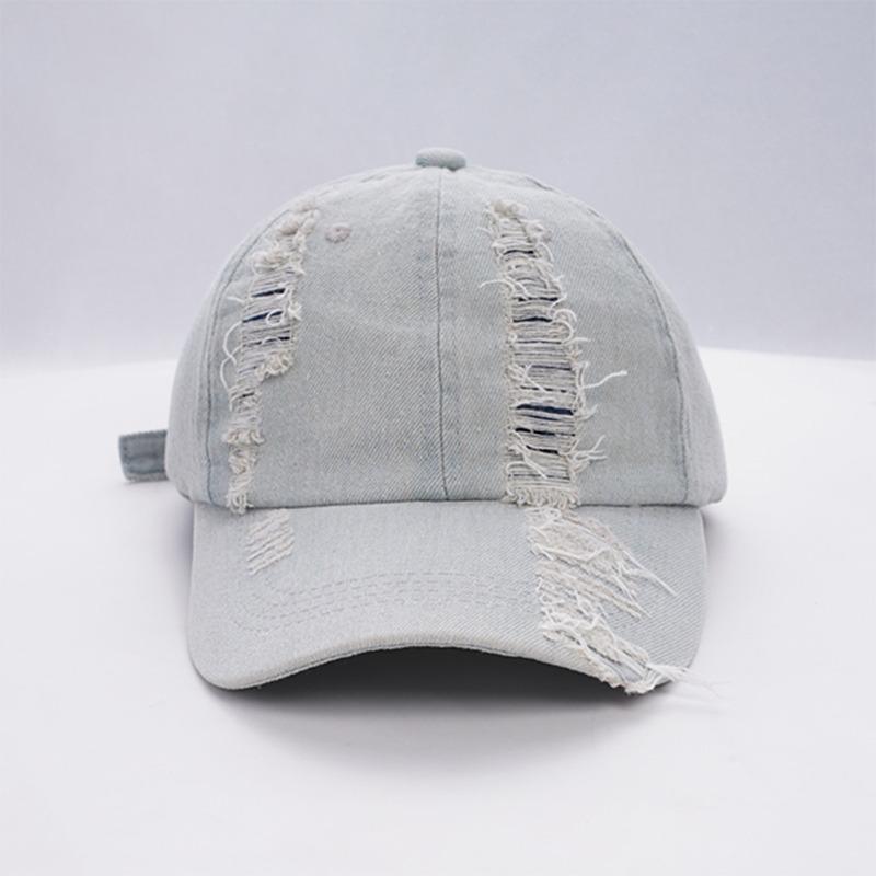 Ретро ковбойская бейсболка с промытыми отверстиями для мужчин и женщин, однотонная модная спортивная солнцезащитная кепка для отдыха, регулируемая шляпа в стиле хип-хоп