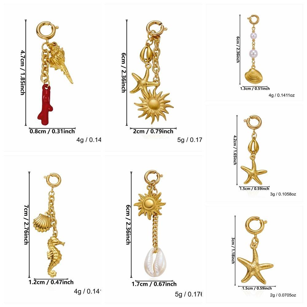 Pearl Fish Conch Key Chain Hanger Bikini Pendant Lovely Body Jewelry Vacation