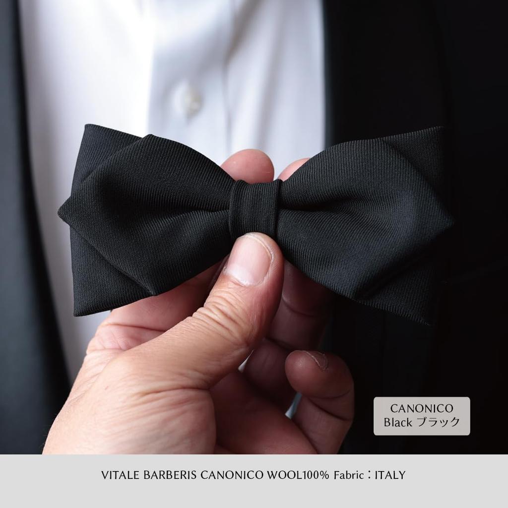 [Y&TAILOR] Галстук-бабочка, Шерсть, Canonico, Сделано в Японии, Формальный, Премиум-класс, Стильный, Подарок, Y&TAILOR (черный)