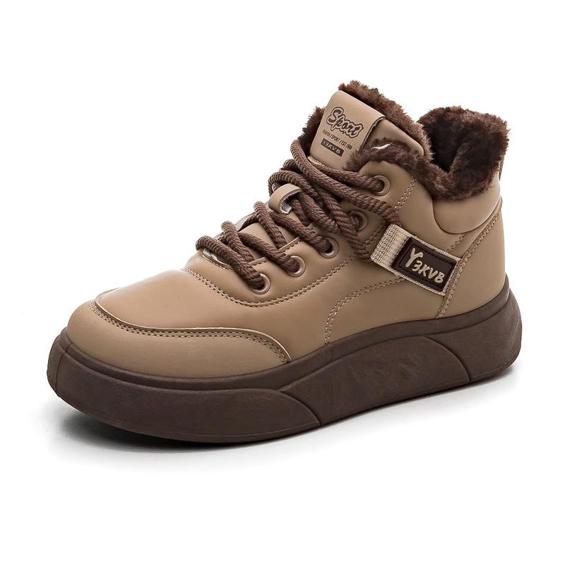 Зимние бархатные утепленные теплые сноубутсы женские универсальные новые на толстой подошве хлопковые ботинки большие хлопковые женские туфли зимние хлопковые туфли