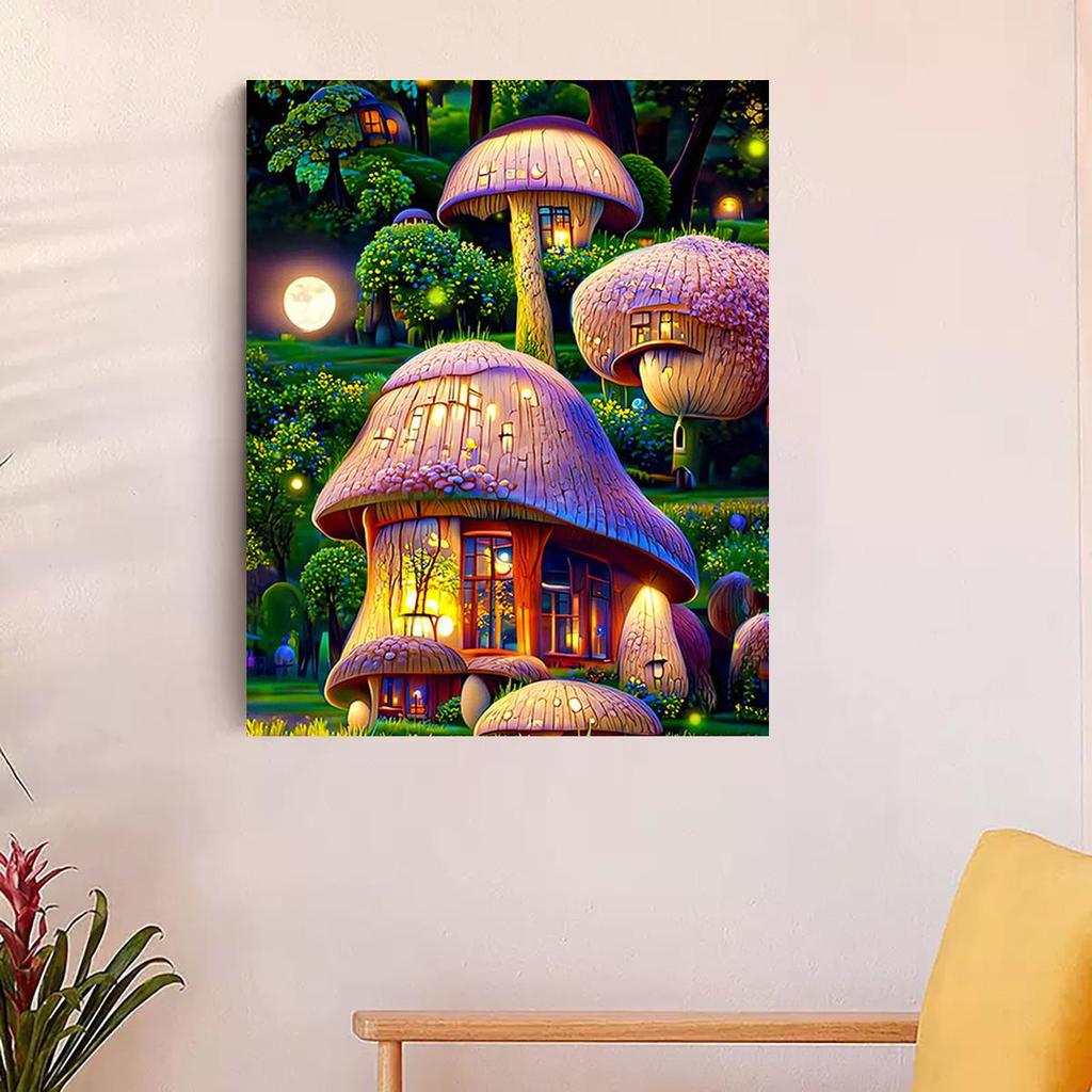 RUOPOTY Наборы для рисования по номерам, набор для рисования по номерам с грибами, сделай сам, набор для рисования по номерам для взрослых, ручная роспись, настенные украшения для дома, 40x50 см