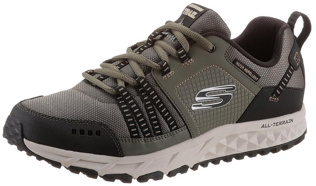 Кроссовки Skechers Escape Plan оливковая кожа/черный