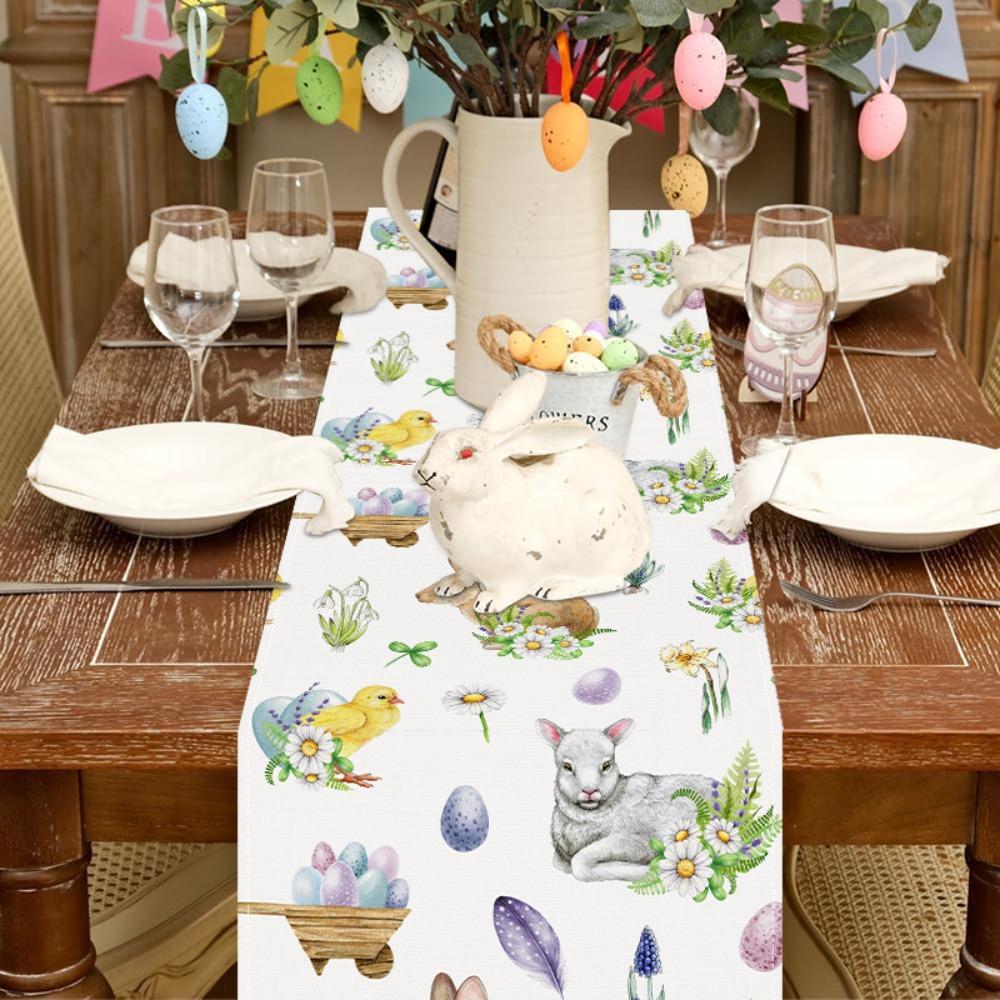 Прямоугольная пасхальная скатерть, длинная пасхальная скатерть для обеденного стола