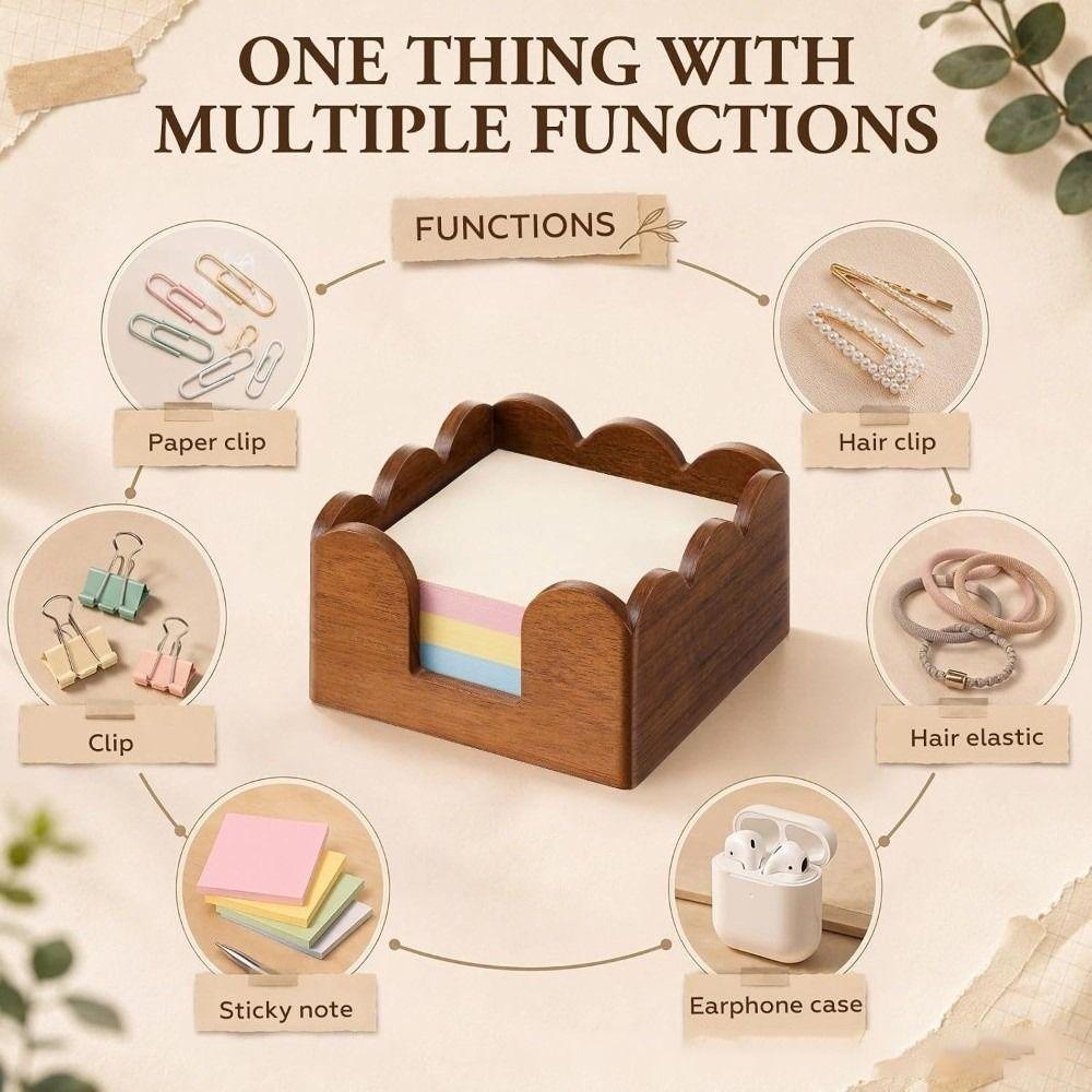 Space Saving Sticky Note Holder Non-slip Memo Pad Dispenser Office Storage Box Desk Work