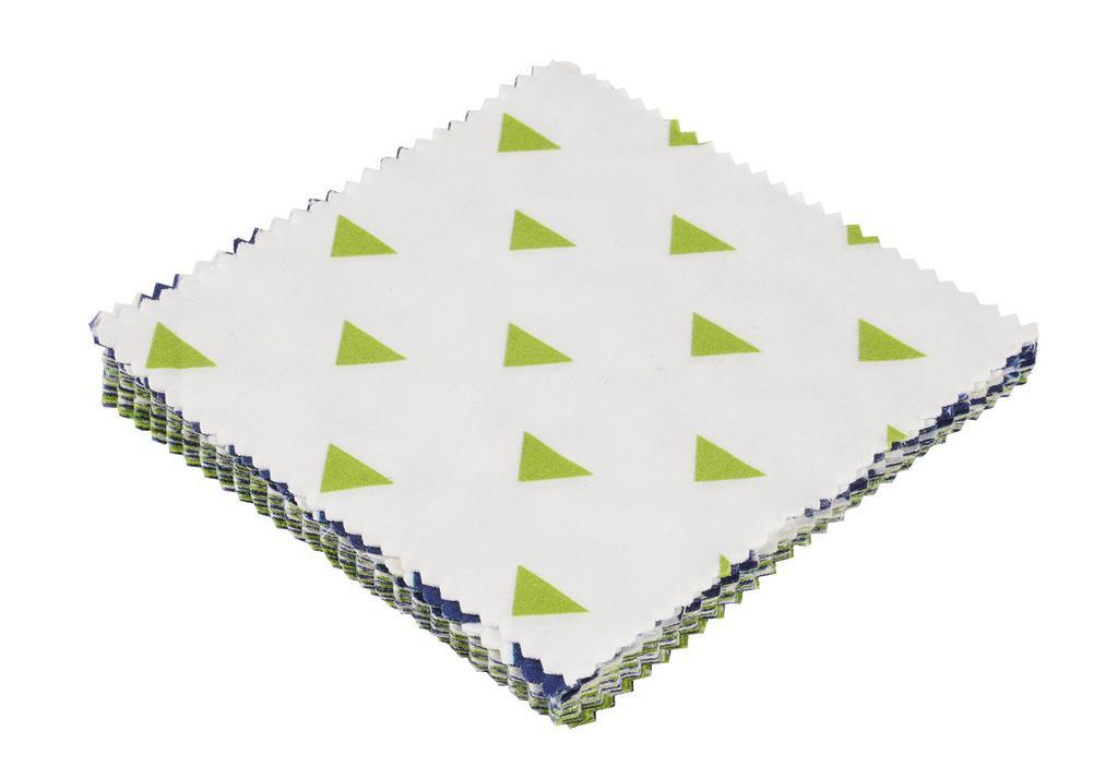 Soimoi Geometric Patterns Print  Precut 5-inch Cotton  Fabric  Quilting  Squares  Charm Pack DIY Patchwork Sewing Craft- Blue &