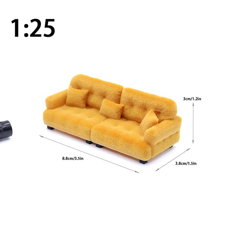 Dollhouse Simulation Flocking Sofa Model Dollhouse Mini Living Room Furniture Decoration Accessories Pretend Play Toys