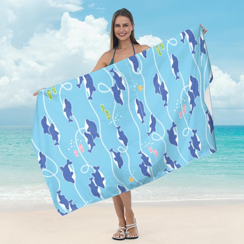 Ultrafine Microfiber Beach Towel Adults Quick-Dry Swim With Digital Print Lightweight Absorbent Bath Pool Sea Travel Yoga