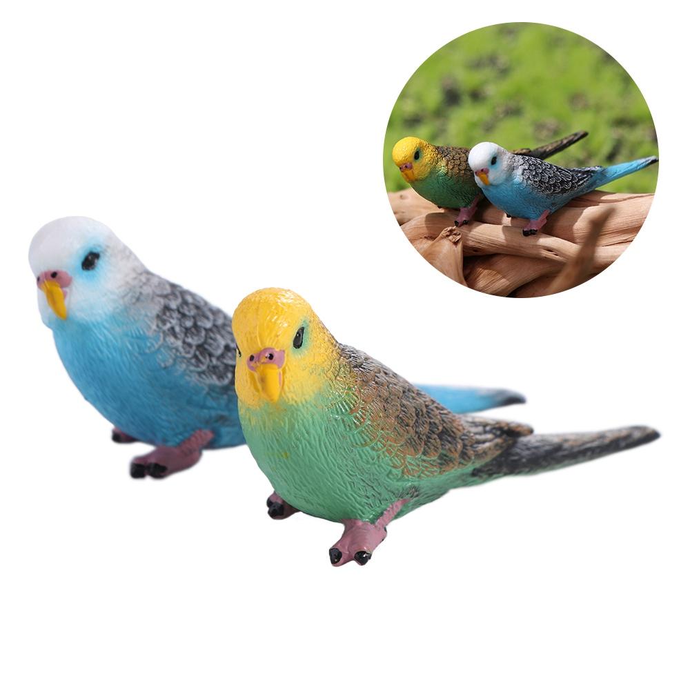 Miniatures Bird Figurines Educational Parrot Ornament Animal Sculpture Budgerigar Toy Tabletop