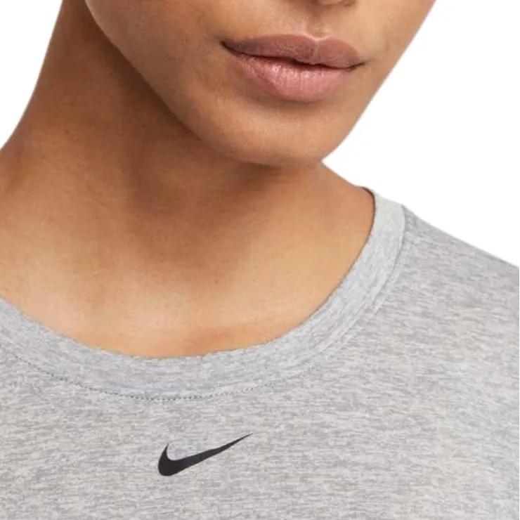 Nike T Shirts Women's Grain Gray Crew Neck Moderate (Unisex) T-Shirts DD0639 073