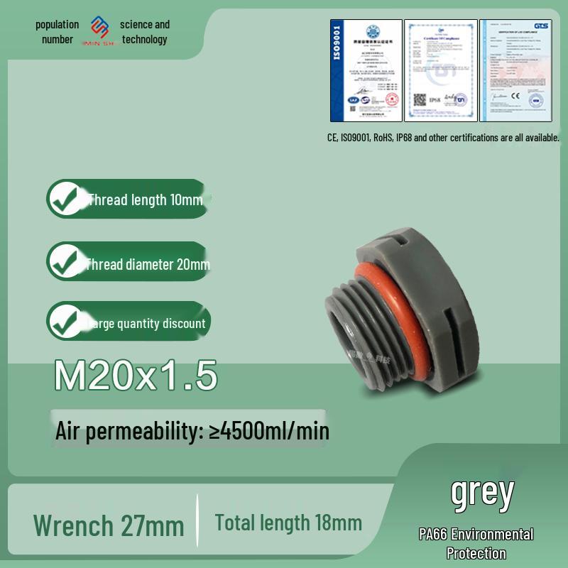 M12 Waterproof Breathable Nylon Automatic Vent and Pressure Relief Valve for Fermentation