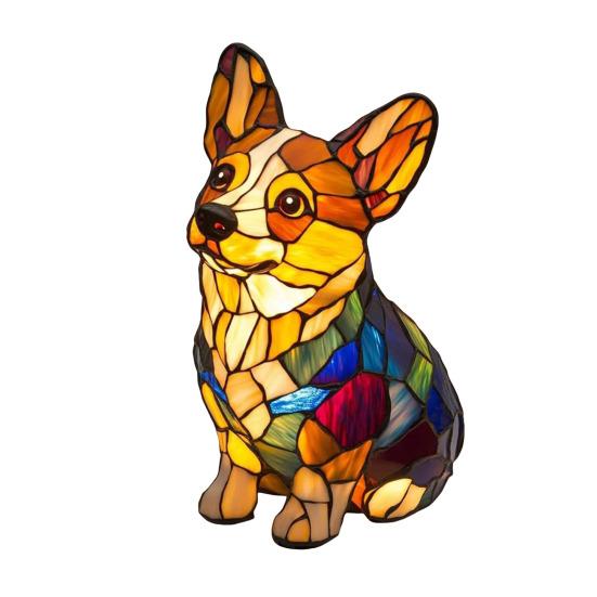 Кошачий светильник Витражное полимерное стекло Ночник Мягкое теплое свечение 3D Светодиодная настольная лампа в виде животного Декор для спальни