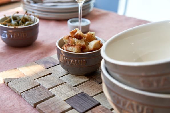 Банка для рома Staub, старинная серая керамическая маленькая миска, безопасная для использования в микроволновой печи, японская тарелка "круглая 8 см" [Авторизованный продукт] 40511-860